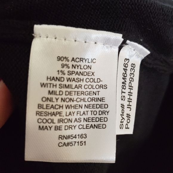 NWT JESSICA H BLACK KNIT DRESS PEARL CUFFS SZ S - Picture 5 of 8